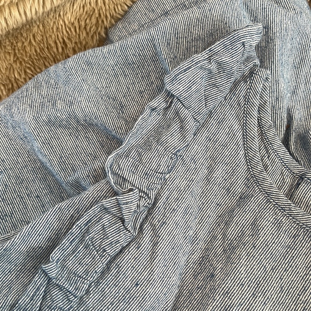 HANNA ANDERSSON 140 Blue Stripe Ruffle Top - Picture 5 of 8